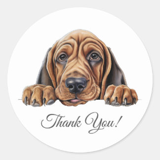ブラッドハウンド犬ありがとう ラウンドシール