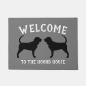 ブラッドハウンド犬がシルエットを育てる ドアマット (正面)