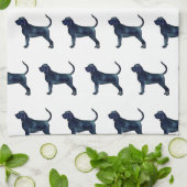 ブラッドハウンド犬は黒い水色を繁殖 キッチンタオル (折り畳み)