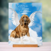 ブラッドハウンド犬エンジェルと名前ペット記念碑 アクリルサイン (ニュートラル)