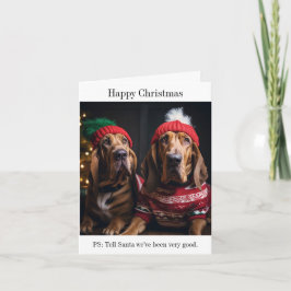 ブラッドハウンド犬クリスマスカード カード