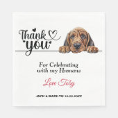 ブラッドハウンド結婚ドッグのカクテル スタンダードランチョンナプキン (正面)