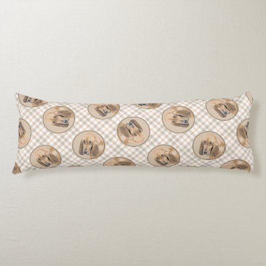 ブラッドハウンド絵を描の赤い可愛い香りハウンドドッグアート ボディピロー (正面)