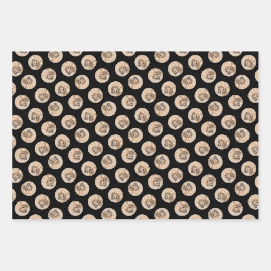 ブラッドハウンド絵を描の赤い可愛い香りハウンドドッグアート ラッピングペーパーシート (正面3)