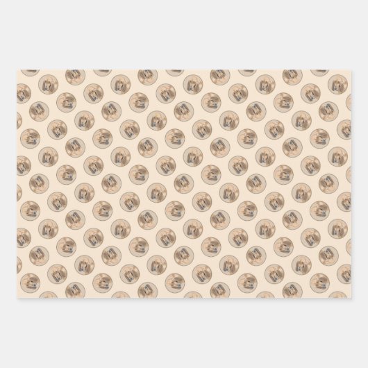 ブラッドハウンド絵を描の赤い可愛い香りハウンドドッグアート ラッピングペーパーシート (正面)