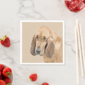 ブラッドハウンド絵画ズ – かわいいオリジナルドッグアート スタンダードカクテルナプキン (インサイチュ)