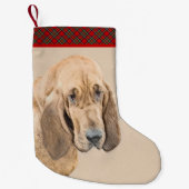 ブラッドハウンド絵画ズ – かわいいオリジナルドッグアート スモールクリスマスストッキング (正面)