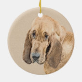 ブラッドハウンド絵画ズ – かわいいオリジナルドッグアート セラミックオーナメント (裏面)
