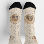 ブラッドハウンド絵画ズ – かわいいオリジナルドッグアート ソックス (上部)