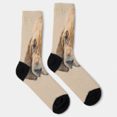 ブラッドハウンド絵画ズ – かわいいオリジナルドッグアート ソックス (右)