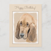 ブラッドハウンド絵画ズ – かわいいオリジナルドッグアート ポストカード (正面)