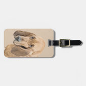 ブラッドハウンド絵画ズ – かわいいオリジナルドッグアート ラゲッジタグ (正面横)