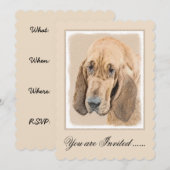 ブラッドハウンド絵画ズ – かわいいオリジナルドッグアート 招待状 (正面/裏面)
