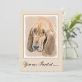 ブラッドハウンド絵画ズ – かわいいオリジナルドッグアート 招待状 (スタンド正面)