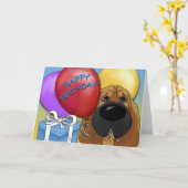 ブラッドハウンド誕生日カード カード (黄色い花)