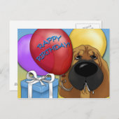 ブラッドハウンド誕生日葉書 ポストカード (正面/裏面)