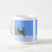 ブラッドハウンド飾ドッグのクリスマスツリー コーヒーマグカップ (正面左)