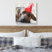 ブラッドハウンド・アフター・ザ・パーティー キャンバスプリント (インサイチュ (寝室))