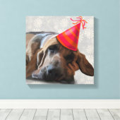 ブラッドハウンド・アフター・ザ・パーティー キャンバスプリント (インサイチュ (ウッドフロア))