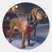 ブラッドハウンド クリスマス ラウンドシール (正面)