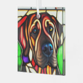 ブラッドハウンド「ステンドグラス」 ガラスオーナメント (正面左)