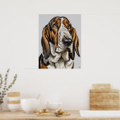 ブラッドハウンド – ドッグアートプリント ポスター (キッチン)