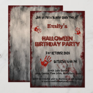 ブラッドハンズヴィンテージハロウィーン誕生日 招待状