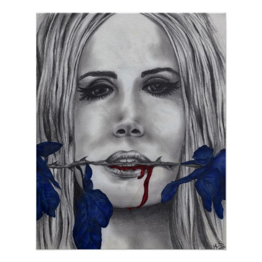 ブラッドバラヴァンパイアウーマンゴシックオリジナルアート ポスター (正面)