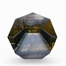 ブラッドフォードの都会の霜の歩道橋 フォトブロック