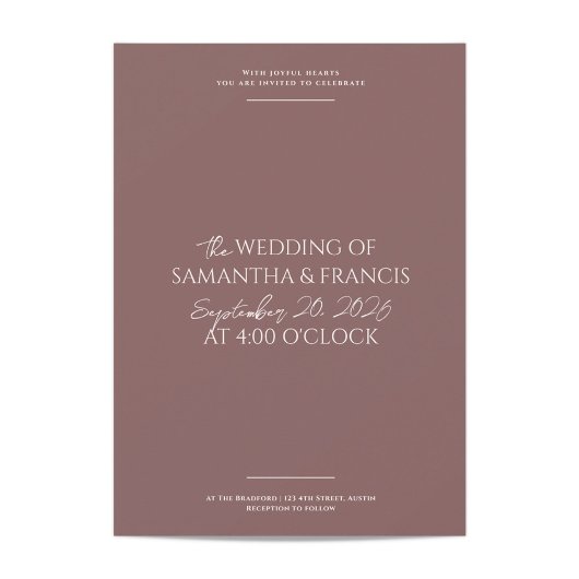 ブラッドフモダンォード写真とタイポグラフィ結婚ズ 招待状