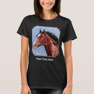 ブラッドベイサラブレッド競走馬 Tシャツ