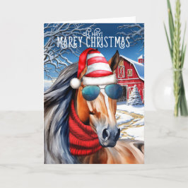 ブラッドベイホースMAREyおもしろいクリスマス シーズンカード