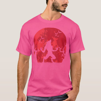 ブラッドムーンの狼男 フルムーン ハロウィン Tシャツ