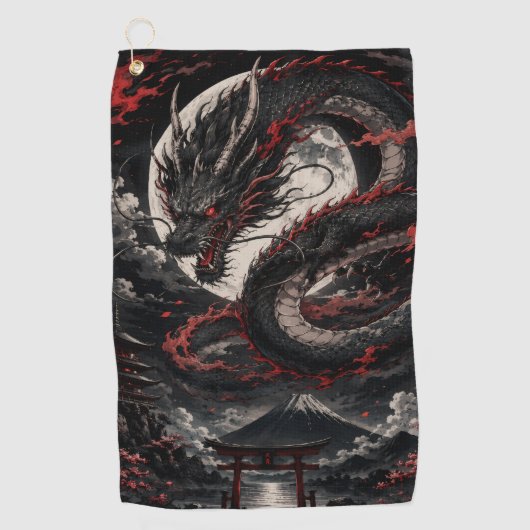 ブラッドムーンドラゴン ゴルフタオル (正面)