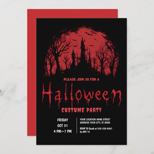 ブラッドムーンハローウィンパーティ 招待状 (正面/裏面)