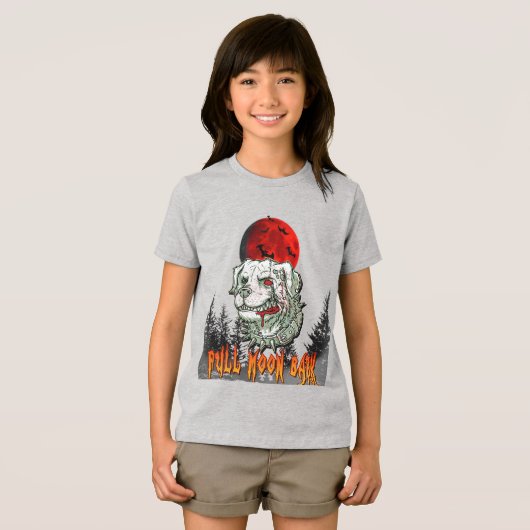 ブラッドムーンバーク – ゾンビドッグハロウィンシャツ トライブレンドＴシャツ (正面全面)