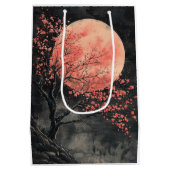 ブラッドムーン桜墨絵(2) ミディアムペーパーバッグ (裏面)