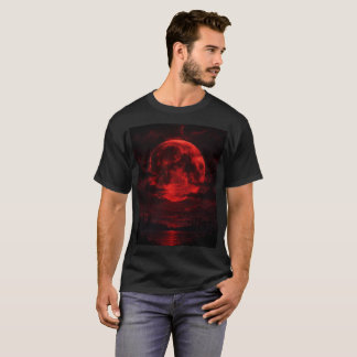 🌕🩸 ブラッドムーン皆既月食: ダークファンタジーアートTシャツ Tシャツ