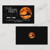 ブラッドムーン&キャットシルエットハローウィンパーティチケット エンクロージャーカード (正面/裏面)