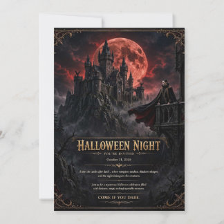 ブラッドムーン ゴシック城 ハロウィン ナイト パーティー 招待状