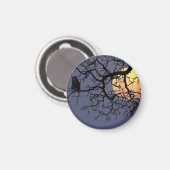 ブラッドムーン&ナイトフクロウシルエット マグネット (正面/裏面)