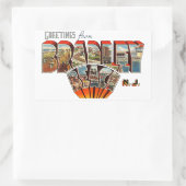 ブラッドリービーチニュージャージーからの挨拶 長方形シール (バッグ)