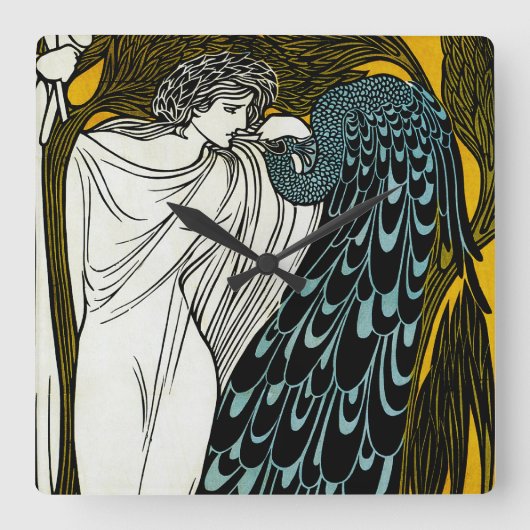 ブラッドリー：彼の著書 スクエア壁時計 (正面)