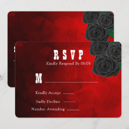 ブラッドレッドとブラックバラウェディングRSVP 招待状