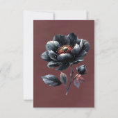 ブラッドレッドゴシック黒フローラスカル結婚ズ サンキューカード (裏面)