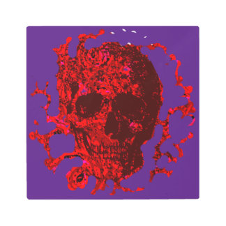 ブラッドレッドローズスカル刻印 –  メタルプリント