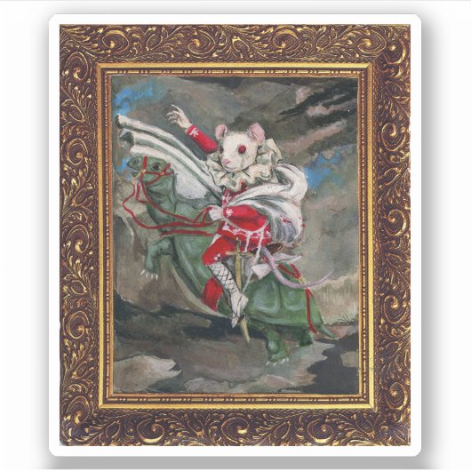 ブラッド絵画ティーと赤い紐からマウスのレア シール (正面)