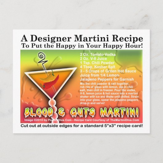 ブラッド&グッツハロウィンマルティーニレシピはがき ポストカード (正面)