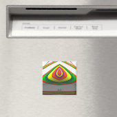 ブラッド～角目3Dフラクタルデザイングリーンイエロー～ マグネット (インサイチュ (食洗機))