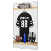 ブラッパーソナライズされたクアンドシルバーグレーフットボールジャージー クリップボード (左)